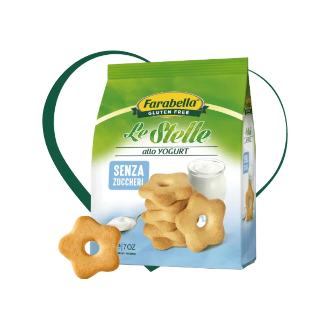 Brezglutenske jogurtove zvezdice brez sladkorja 200 g
