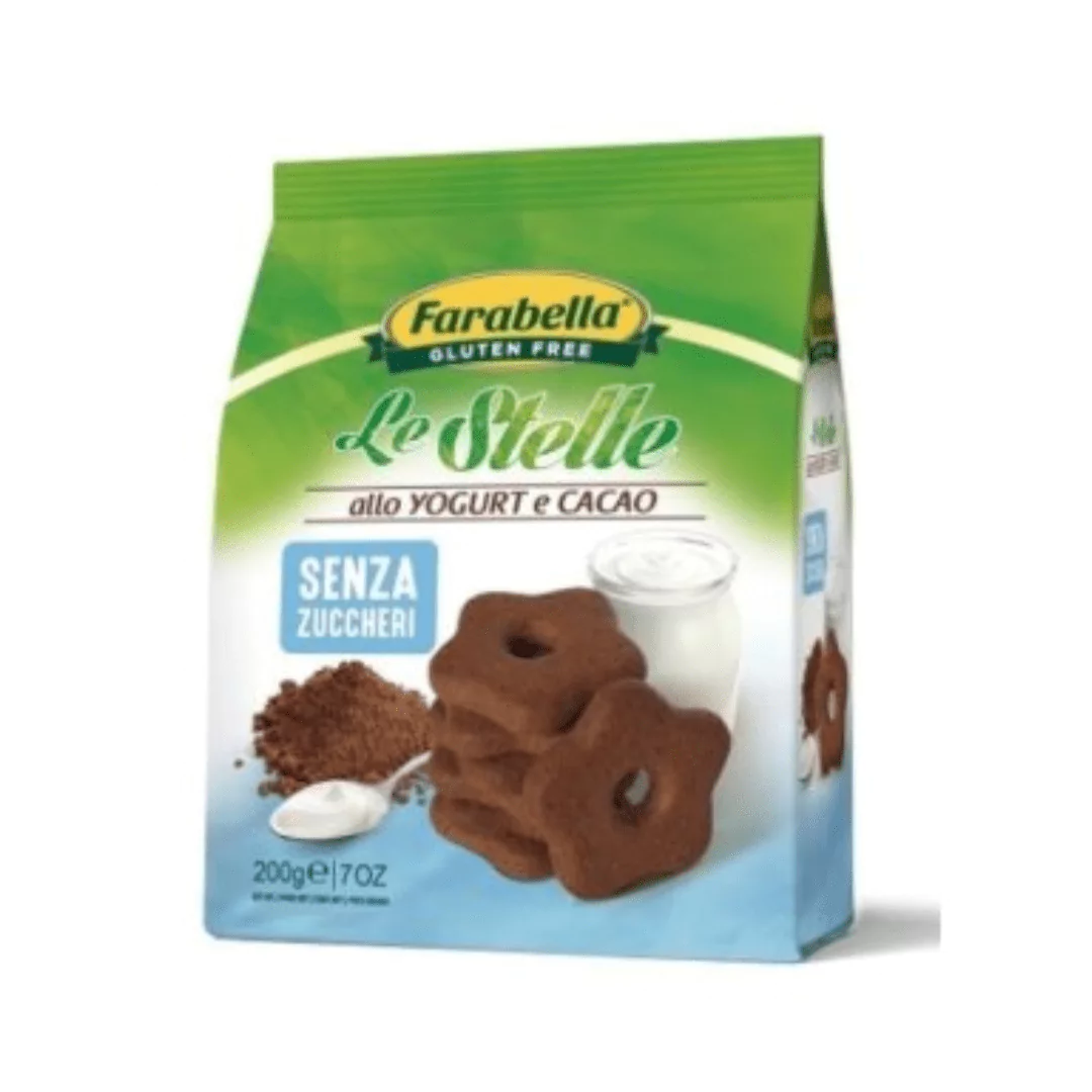 Brezglutenske jogurtove zvezdice s kakavom - brez sladkorja 200 g