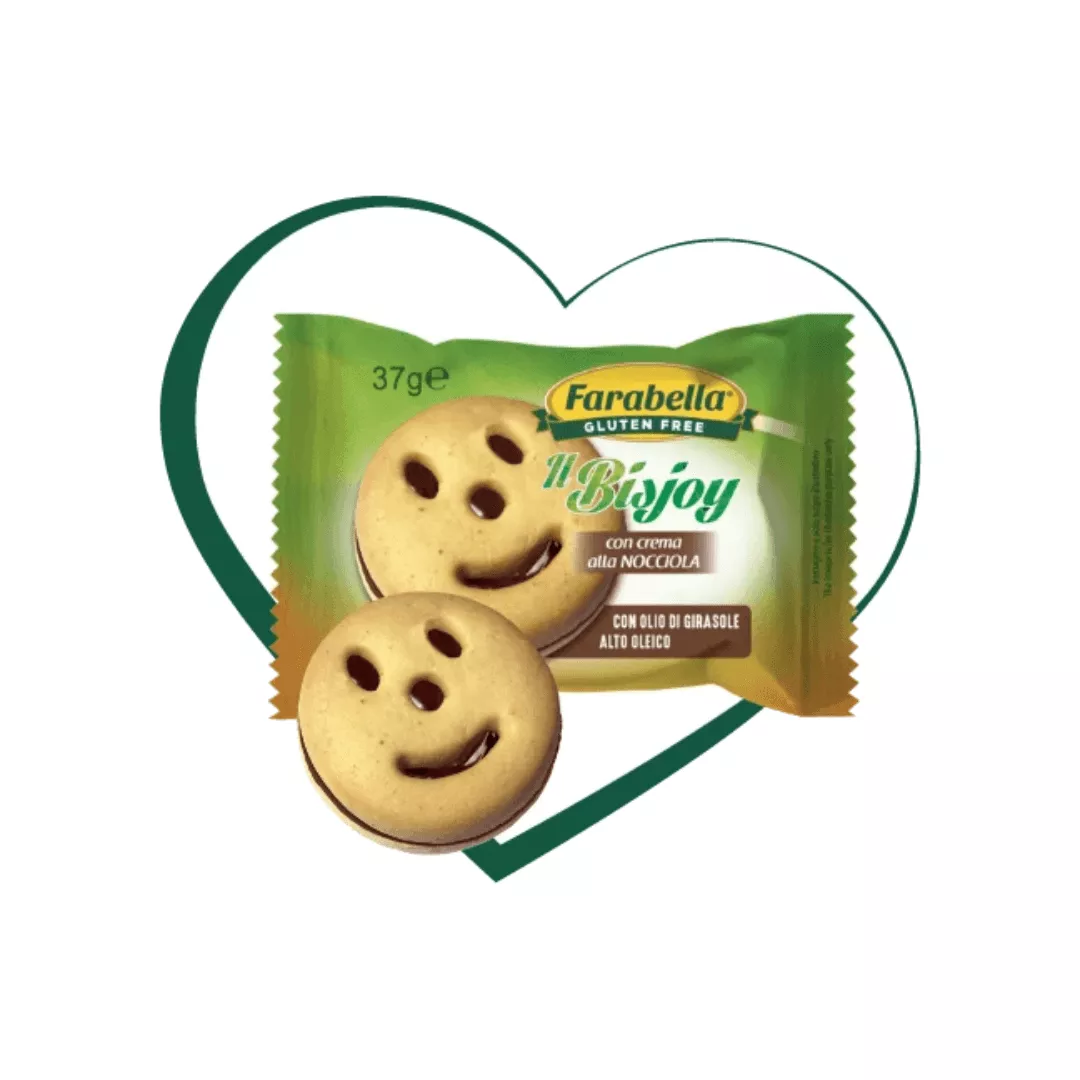 Brezglutenski Bisjoy piškotek z lešnikovo kremo 37 g