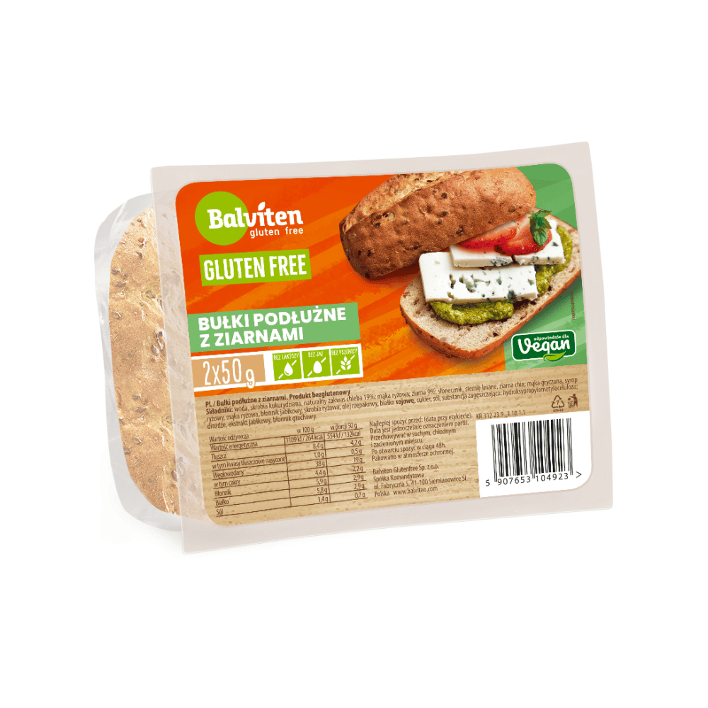 Brezglutenske štručke s semeni 2x50 g